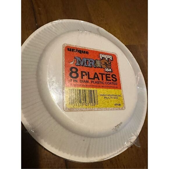 Vintage Mr T A Team New Old Stock Coated Party Plates 7” Unique Brand 1980s - Picture 4 of 4